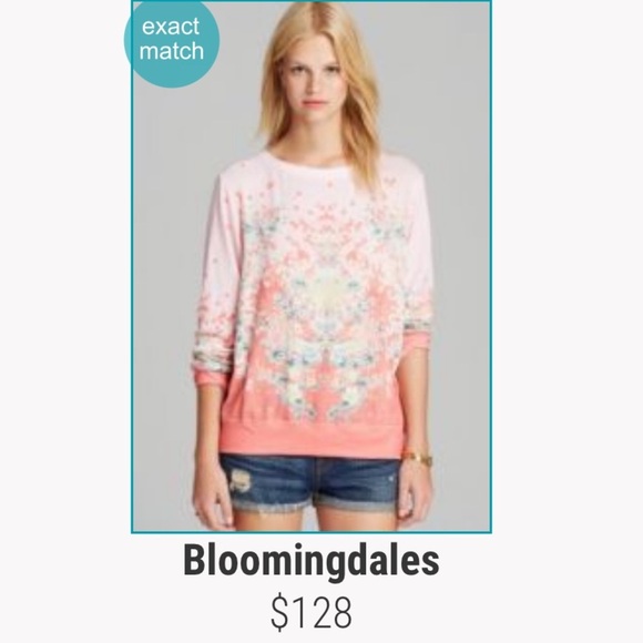 Wildfox Floral Geisha Jumper multicolor pink coral floral pullover sweater - Picture 12 of 12